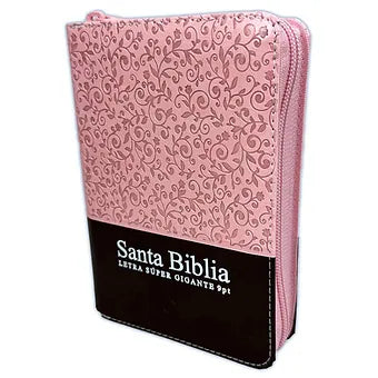 Biblia Tamaño Bolsillo RVR1960 ,Dos Tonos Rosa-Cafe Indice y Cierre