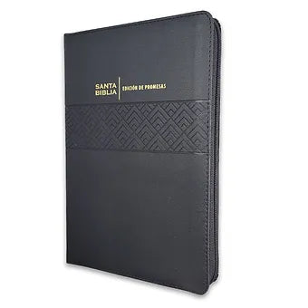 Biblia de Promesas Letra Grande, Cierre RVR60: Imitacion Piel Negro con Indice