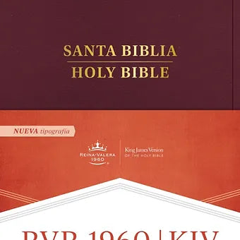 Biblia bilingüe RVR 1960/KJV, Letra Grande, Imitacion Piel Borgoña Con Indice