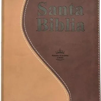 Biblia Letra Grande Tamano Manual RVR 1960, Simil Piel Crema-Marron Con Indice