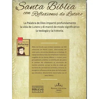 Biblia Con Reflexiones De Lutero RVR 1960, Piel Marrón