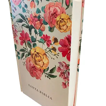 Biblia Letra Grande Tamano Manual,RVR60, Tapa Dura, Flores Rosadas