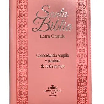Biblia Letra Grande Tamano Manual RVR 1960, Imitacion Piel Con Indice y Ziper