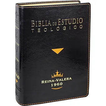 Biblia De Estudio Teologico RVR 1960, Piel Negro Con indice