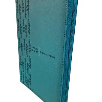 Biblia de Promesas Letra Grande, Cierre RVR60, Imitacion Piel Turquesa Con Indic