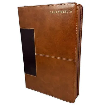 Biblia RVR60 Letra Super Gigante 19 pts. con Cierre, Simil Piel Caoba Con Indice