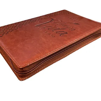 Biblia Nueva Vida En Cristo NVI- Simil Piel Marron