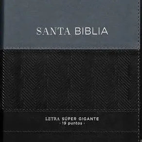 Biblia letra Supergigante 19 Puntos RV1960, Imitacion Duo Gris-Negro