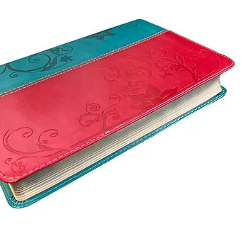Biblia De Promesas Edicion Jovenes RVR 1960, Piel Especial Rosa-Turquesa