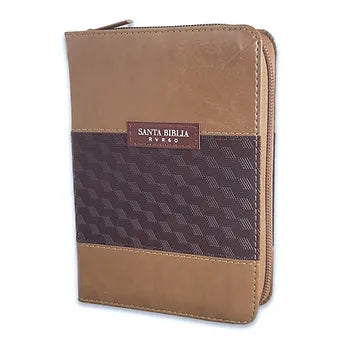 Biblia de Bolsillo con Cierre 8 Puntos RV1960, Imitacion Piel Cafe Clasico con I