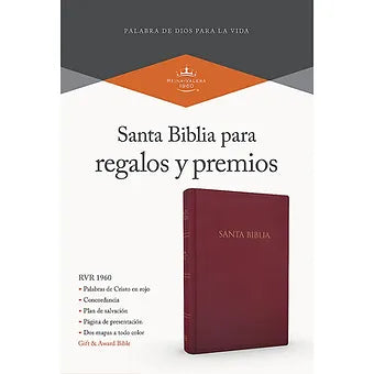 Biblia Para Regalos y Premios RVR 1960, Borgoña Imitación Piel