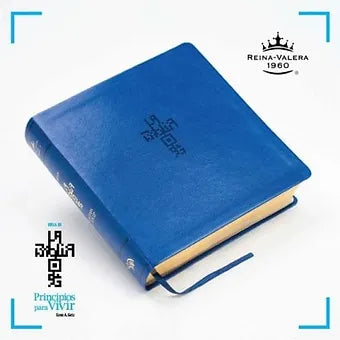 Biblia QR (RVR60) Principios para Vivir - Símil Piel, Azul