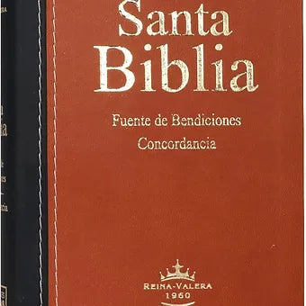 Biblia Compacta Fuente de Bendiciones RVR60  Simil Piel Marrón Con Negro