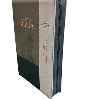 Biblia Letra Supergigante 19 Puntos,Cierre RVR 1960, | Imitacion Piel Leon Negro