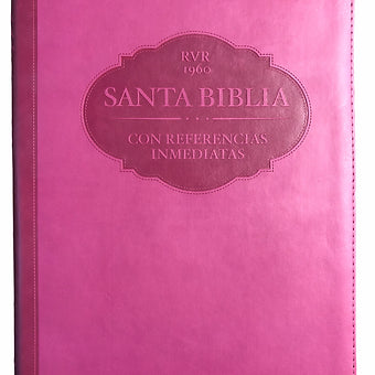 Biblia Letra Super Gigante RVR 1960, Referencias Inmediatas, Imitacion Piel Rosa