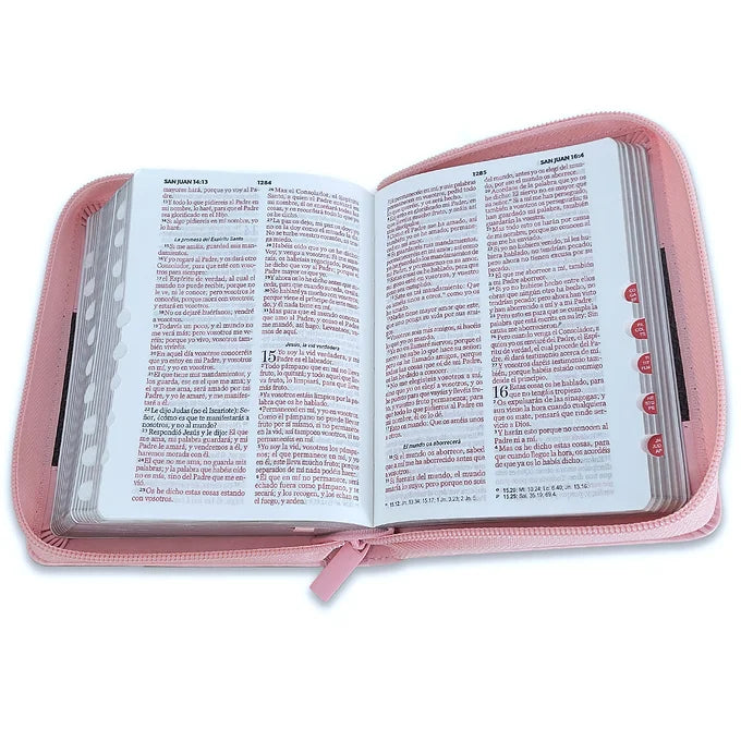 Biblia de Bolsillo con Cierre 8 Puntos para Mujer RVR60, Imitacion Piel Duotono