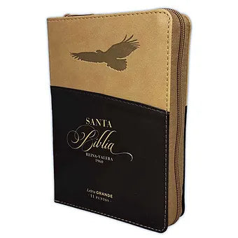 Biblia Tamano Compacto Letra Grande "Aguila"  Zipper 11 Puntos | Imitacion Piel