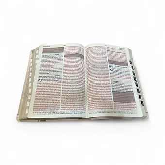 Biblia de Promesa RVR 1960, Virtuosa, Letra gigante, Piel Especial Crema con Ind