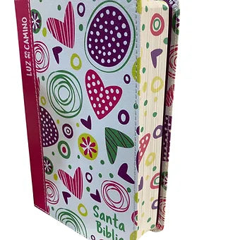 Biblia Luz en Mi Camino NVI, Símil Piel Corazones