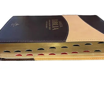 Biblia Tamano Manual Letra Grande 12 Pts Con Indice | Imitacion Piel Cafe