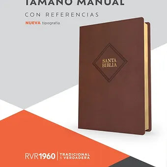 Biblia Letra Grande Tamano Manual 12 Puntos RVR 1960 | Piel Fabricada Cafe