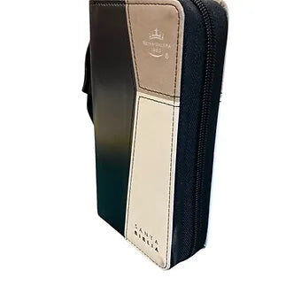 Biblia Tamano Chequera, Cierre RVR 1960 | Imitacion Piel Negro-Beige