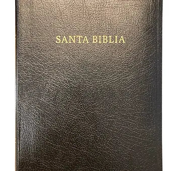 Biblia Letra Grande Tamano Manual 12 Puntos RVR60 | Piel Fabricada Negro Con Ind