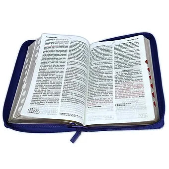 Biblia Tamano Manual Letra Grande 12 Pts, Zipper | Imitacion Piel Con Indice