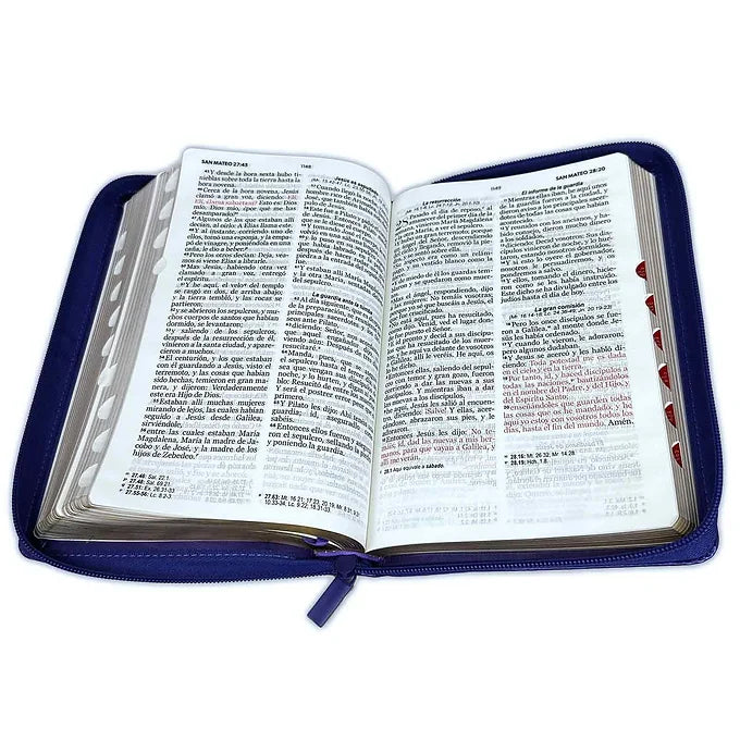 Biblia Tamano Manual Letra Grande 12 Pts, Zipper | Imitacion Piel Con Indice