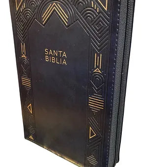 Biblia letra gigante tamano manual 14 Puntos, Simil Piel Azul Marino con indice