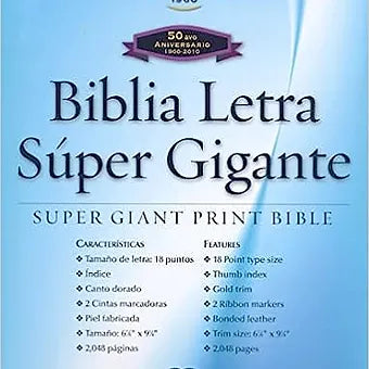 Biblia Letra Super Gigante, RVR 1960, Piel Negro Con Indice