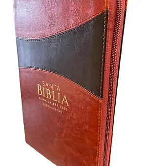 Biblia Tamano Manual Letra Grande 12 Pts Con Indice y Zipper | Imitacion Piel