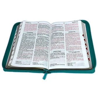 Biblia Tamano Manual Letra Grande 12 Pts Con Indice y Zipper | Imitacion Piel