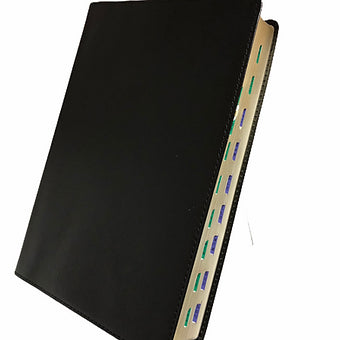 Biblia De Estudio Arco Iris RVR 1960, Piel Fabricada Negro Con Índice