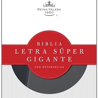 Biblia súper gigante con referencias símil piel negro/gris RVR 1960