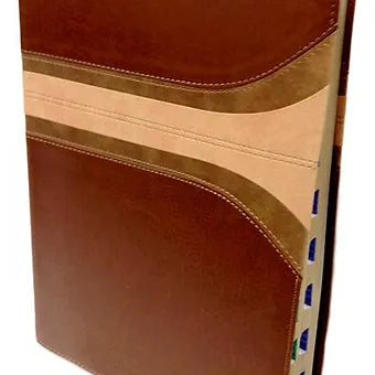 Biblia De Estudio Arco Iris, RVR 1960, Símil Piel Canela-Damasco Con Índice