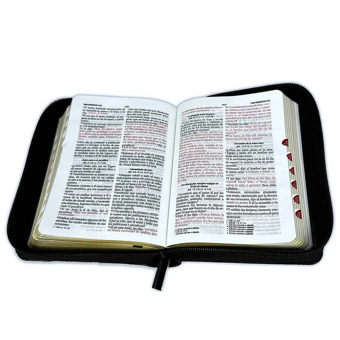 Biblia Espada de Bolsillo con Cierre 8 Puntos RV1960, Imitacion Negro con Indice