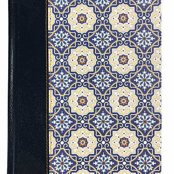 Biblia De Apuntes Letra Grande RVR 1960, Tela Impresa Mosaico Crema y Azul