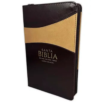 Biblia Tamano Manual Letra Grande 12 Pts Con Indice y Zipper | Imitacion Piel