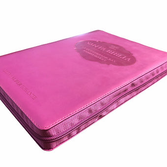 Biblia Letra Super Gigante RVR 1960, Referencias Inmediatas, Imitacion Piel Rosa