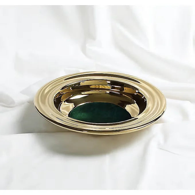 Plato de ofrenda - Laton con fieltro verde