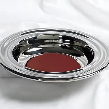 Bandeja de Ofrenda Plata. Con tela rojo