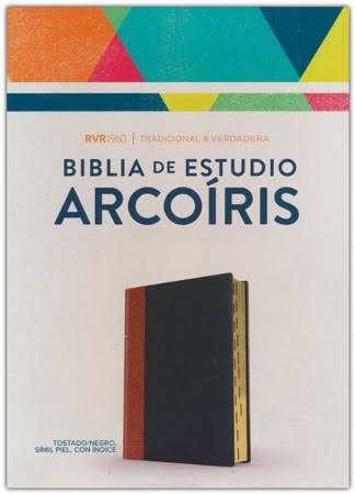 Biblia de Estudio Arcoiris, RVR 1960  Simil Piel Tostado-Negro Con Indice