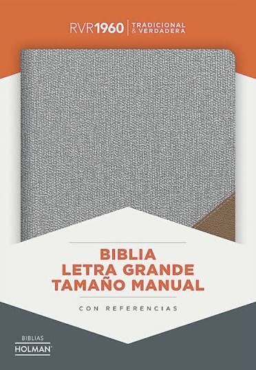 Biblia Tamano Manual Letra Grande 12 Puntos RVR 1960 | Simil Piel Gris-Marron