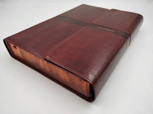 Biblia Letra Supergigante NVI  solapa | Símil Piel Marron con Indice