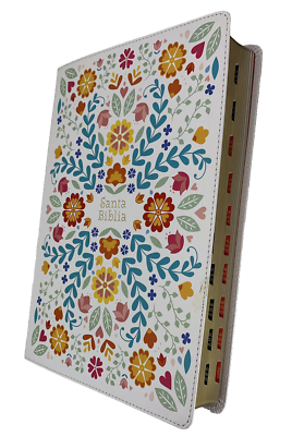 Biblia letra supergigante RVR60 edicion 2023, Floreada Simil Piel con Indice