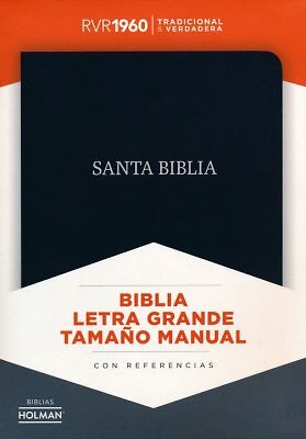 Biblia Letra Grande Tamaño Manual RVR 1960, Piel Fabricada Negro